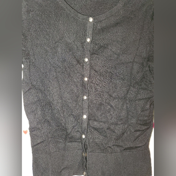 5 for $20 | White House Black Market 3/4 Sleeve Crewneck Snap Button Up Cardigan - Picture 3 of 11